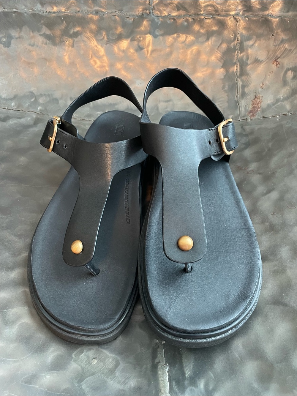 Fitflop Leather Sandals Black Leather- Size 11